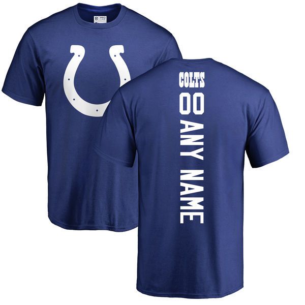 Men Indianapolis Colts NFL Pro Line Royal Custom Backer T-Shirt